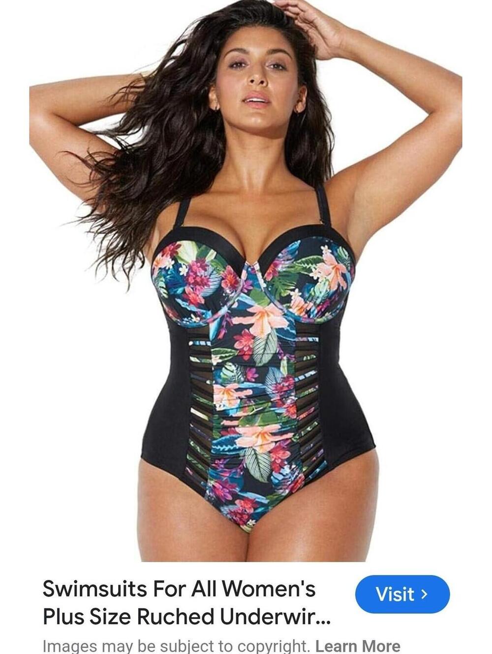 NWT Swimsuit For All Ruched Size 28
